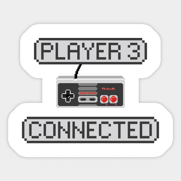 Player 3 Connected Sticker by Gorskiy